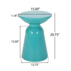 TUYOHW 15 Tavolino Moderno da Esterno con Design Circolare, Tavolino Laterale in Metallo per Patio Elegante, Tavolino da Caffè Piccolo per Giardino, Balcone, Portico