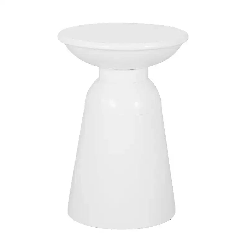 TUYOHW 15 Tavolino Moderno da Esterno con Design Circolare, Tavolino Laterale in Metallo per Patio Elegante, Tavolino da Caffè Piccolo per Giardino, Balcone, Portico