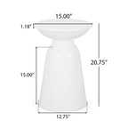 TUYOHW 15 Tavolino Moderno da Esterno con Design Circolare, Tavolino Laterale in Metallo per Patio Elegante, Tavolino da Caffè Piccolo per Giardino, Balcone, Portico