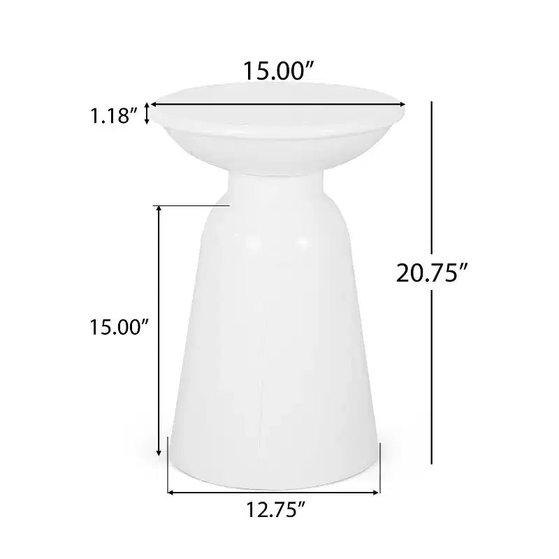TUYOHW 15 Tavolino Moderno da Esterno con Design Circolare, Tavolino Laterale in Metallo per Patio Elegante, Tavolino da Caffè Piccolo per Giardino, Balcone, Portico