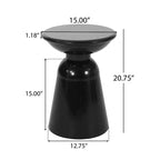 TUYOHW 15 Tavolino Moderno da Esterno con Design Circolare, Tavolino Laterale in Metallo per Patio Elegante, Tavolino da Caffè Piccolo per Giardino, Balcone, Portico