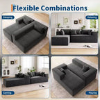 106 Canapé d'angle moderne, canapé 3 places rembourré en L avec assise profonde, canapés modulaires pour salon, aucun assemblage requis
