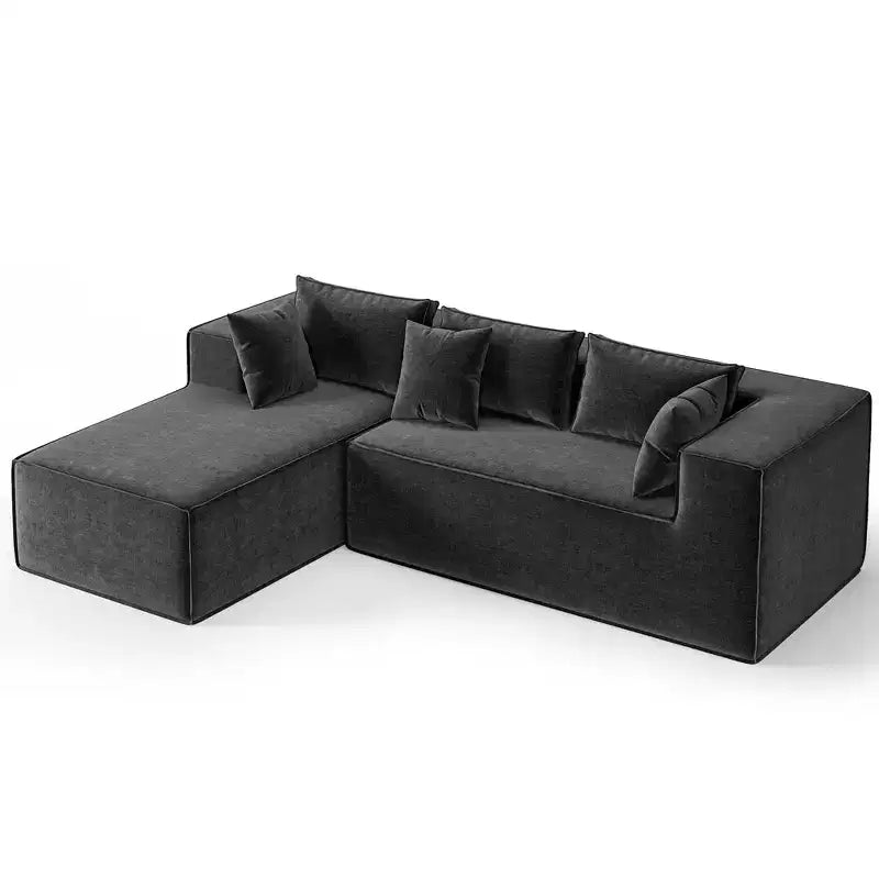 106 Canapé d'angle moderne, canapé 3 places rembourré en L avec assise profonde, canapés modulaires pour salon, aucun assemblage requis