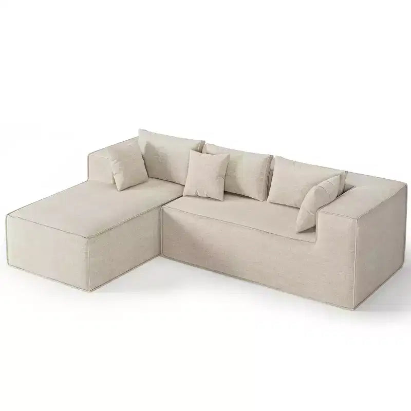 106 Canapé d'angle moderne, canapé 3 places rembourré en L avec assise profonde, canapés modulaires pour salon, aucun assemblage requis