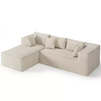 106 Canapé d'angle moderne, canapé 3 places rembourré en L avec assise profonde, canapés modulaires pour salon, aucun assemblage requis
