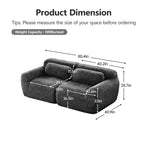 Divano modulare a 2 posti, morbido tessuto felpato, fondo antiscivolo, spugna HD 32D, nessun montaggio, design ergonomico, con cuscini decorativi per soggiorni