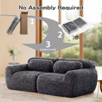 Divano modulare a 2 posti, morbido tessuto felpato, fondo antiscivolo, spugna HD 32D, nessun montaggio, design ergonomico, con cuscini decorativi per soggiorni