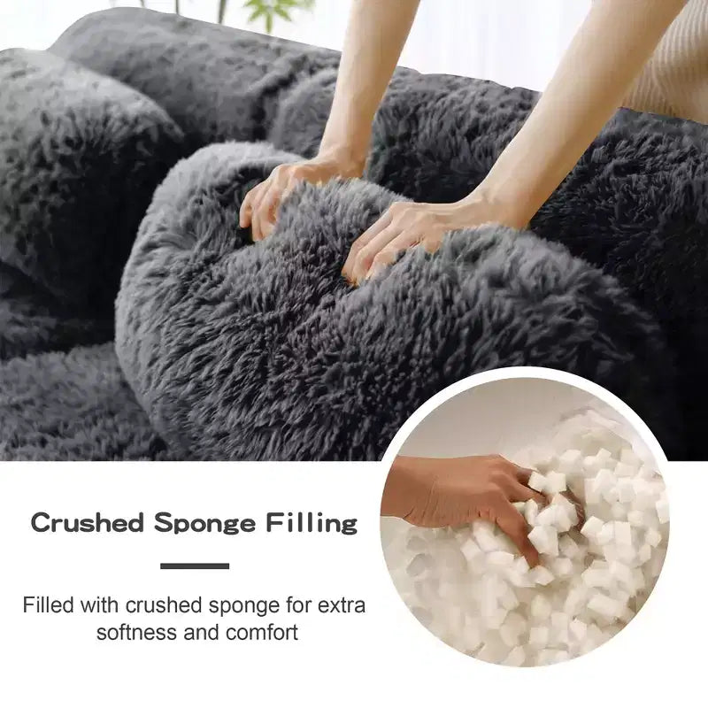 Divano modulare a 2 posti, morbido tessuto felpato, fondo antiscivolo, spugna HD 32D, nessun montaggio, design ergonomico, con cuscini decorativi per soggiorni