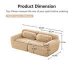 Divano modulare a 2 posti, morbido tessuto felpato, fondo antiscivolo, spugna HD 32D, nessun montaggio, design ergonomico, con cuscini decorativi per soggiorni