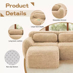 Divano modulare a 2 posti, morbido tessuto felpato, fondo antiscivolo, spugna HD 32D, nessun montaggio, design ergonomico, con cuscini decorativi per soggiorni