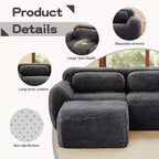 Canapé en peluche douce désossé de 149 pouces, éponge HD 32D, conception ergonomique, emballage sous vide, combinaison libre, connexion par boucle pour chambre/bureau/home cinéma