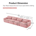 Canapé en peluche douce désossé de 149 pouces, éponge HD 32D, conception ergonomique, emballage sous vide, combinaison libre, connexion par boucle pour chambre/bureau/home cinéma