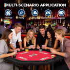 Tavolo da poker da 48 pollici, Tavolo da poker pieghevole da 8 giocatori Texas Hold'em con binari imbottiti e portabicchieri, Tavolo da gioco portatile per feste in casa e serate di gioco