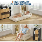 Divano Letto Pieghevole Confezione da 2, Poltrona Letto Singola Convertibile con Cuscino Schienale Ergonomico, Divano Lounge da Terra per Soggiorno, Camera da Letto