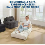 Divano Letto Pieghevole Confezione da 2, Poltrona Letto Singola Convertibile con Cuscino Schienale Ergonomico, Divano Lounge da Terra per Soggiorno, Camera da Letto