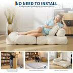 Divano Letto Pieghevole Confezione da 2, Poltrona Letto Singola Convertibile con Cuscino Schienale Ergonomico, Divano Lounge da Terra per Soggiorno, Camera da Letto