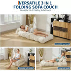 Divano Letto Pieghevole Confezione da 2, Poltrona Letto Singola Convertibile con Cuscino Schienale Ergonomico, Divano Lounge da Terra per Soggiorno, Camera da Letto