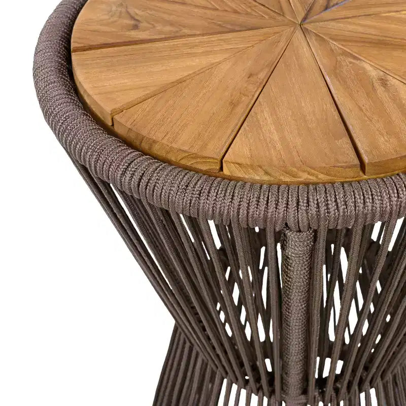 Christopher Knight Home Nara Tavolino da Esterno in Legno di Acacia e Corda Intrecciata, Set da 2