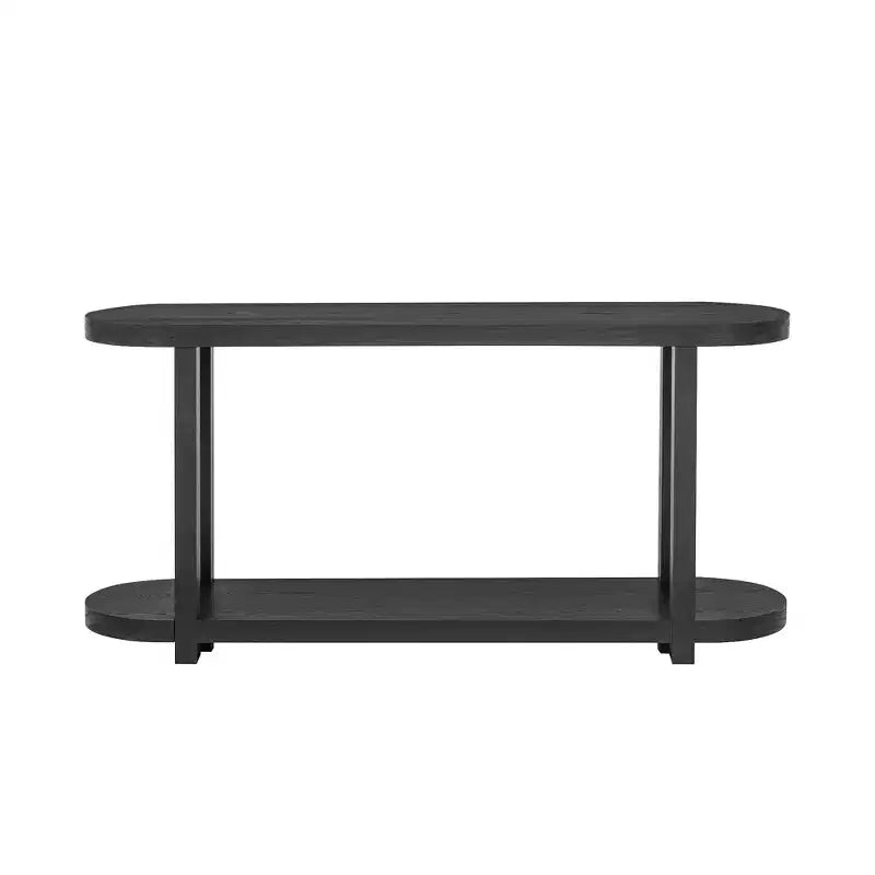 Table d'entrée, Console 2 niveaux avec plateau au design épuré, Table de canapé, Table d'entrée de style ferme avec étagère inférieure