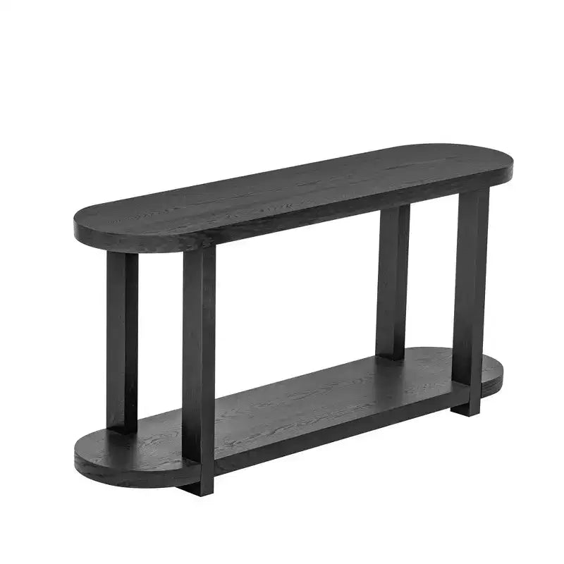 Table d'entrée, Console 2 niveaux avec plateau au design épuré, Table de canapé, Table d'entrée de style ferme avec étagère inférieure