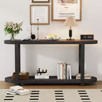 Entryway Table, 2-Tier Console Table with Streamlined Desktop Design, Couch Table, Farmhouse Entryway Table with Bottom Shelf