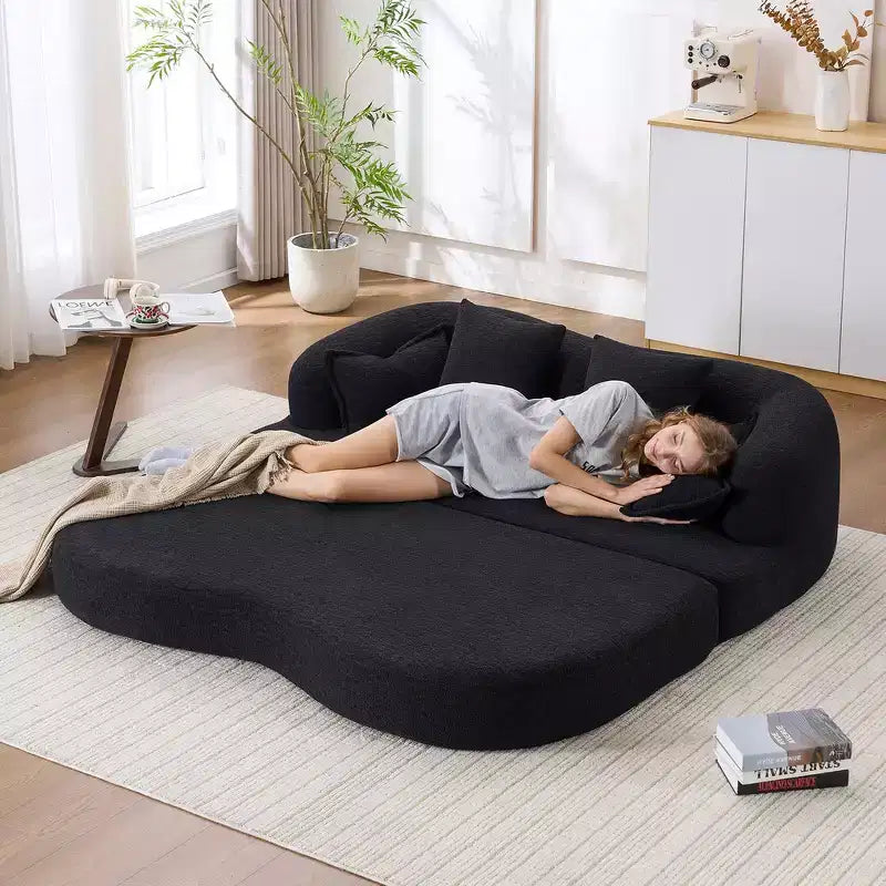 Canapé-Lit Pliable 2 en 1 Whisen, Canapé sans Os Convertible 70 Pliable avec 4 Oreillers