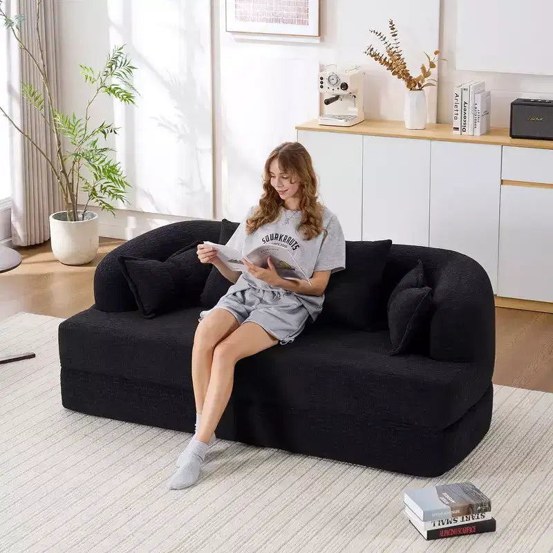 Canapé-Lit Pliable 2 en 1 Whisen, Canapé sans Os Convertible 70 Pliable avec 4 Oreillers
