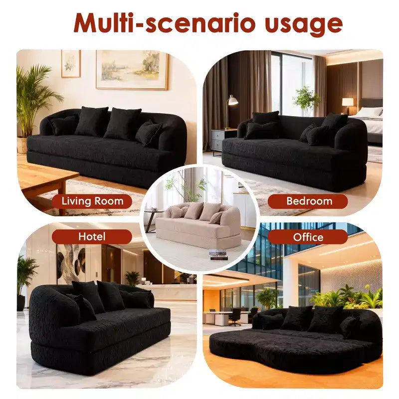 Canapé-Lit Pliable 2 en 1 Whisen, Canapé sans Os Convertible 70 Pliable avec 4 Oreillers