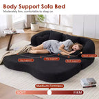 Canapé-Lit Pliable 2 en 1 Whisen, Canapé sans Os Convertible 70 Pliable avec 4 Oreillers