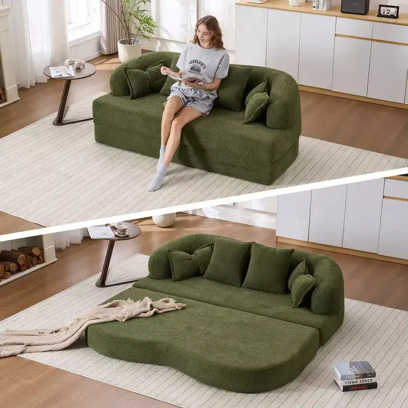 Canapé-Lit Pliable 2 en 1 Whisen, Canapé sans Os Convertible 70 Pliable avec 4 Oreillers