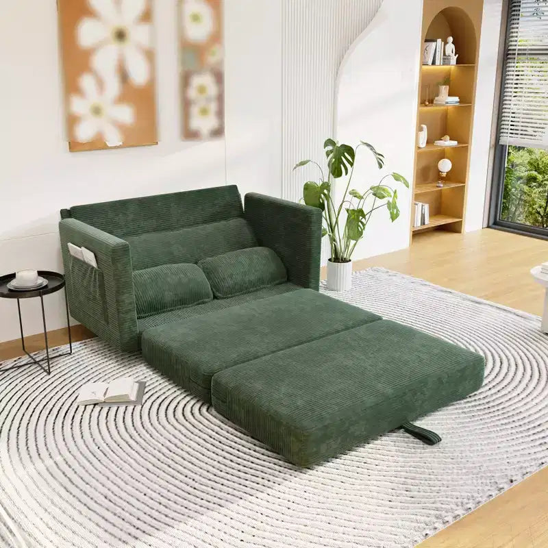 Divano Letto Convertibile 2 in 1, Divanetto Imbottito Trasformabile con 2 Cuscini, Divano da Pavimento per Appartamento, Soggiorno e Camera degli Ospiti