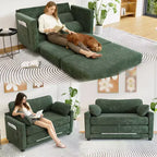 Divano Letto Convertibile 2 in 1, Divanetto Imbottito Trasformabile con 2 Cuscini, Divano da Pavimento per Appartamento, Soggiorno e Camera degli Ospiti