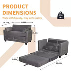 Divano Letto Convertibile 2 in 1, Divanetto Imbottito Trasformabile con 2 Cuscini, Divano da Pavimento per Appartamento, Soggiorno e Camera degli Ospiti