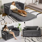 Divano Letto Convertibile 2 in 1, Divanetto Imbottito Trasformabile con 2 Cuscini, Divano da Pavimento per Appartamento, Soggiorno e Camera degli Ospiti