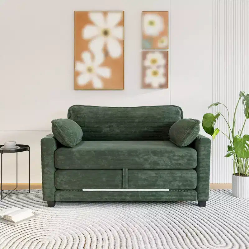 Divano Letto Convertibile 2 in 1, Divanetto Imbottito Trasformabile con 2 Cuscini, Divano da Pavimento per Appartamento, Soggiorno e Camera degli Ospiti