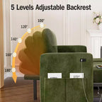 Divano letto angolare a penisola estraibile Dyonery 81, 4 in 1 con vano contenitore, porte USB e tasche laterali per soggiorno