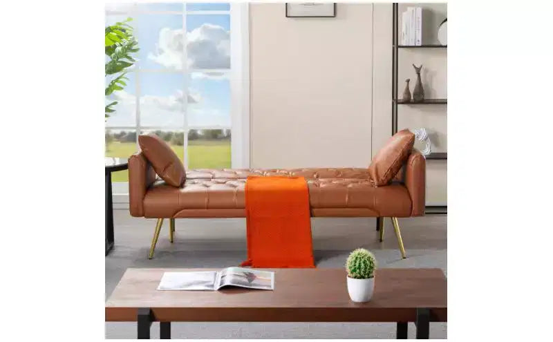 Okak Moderno Divano Letto Convertibile con Bottoni Trapuntati e Schienale Regolabile, Divano Futon Imbottito per Soggiorno, Appartamento