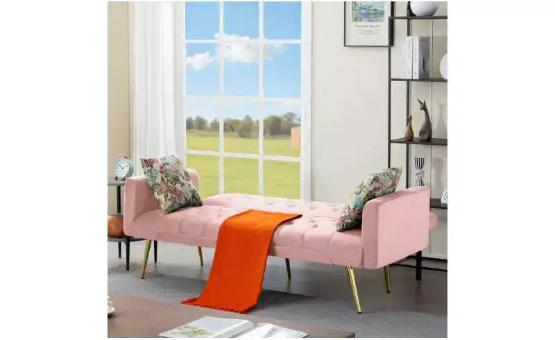 Okak Moderno Divano Letto Convertibile con Bottoni Trapuntati e Schienale Regolabile, Divano Futon Imbottito per Soggiorno, Appartamento