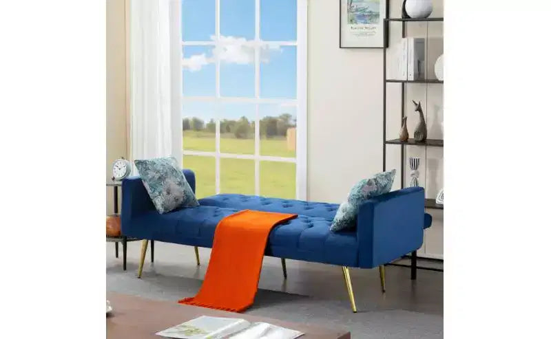 Okak Moderno Divano Letto Convertibile con Bottoni Trapuntati e Schienale Regolabile, Divano Futon Imbottito per Soggiorno, Appartamento