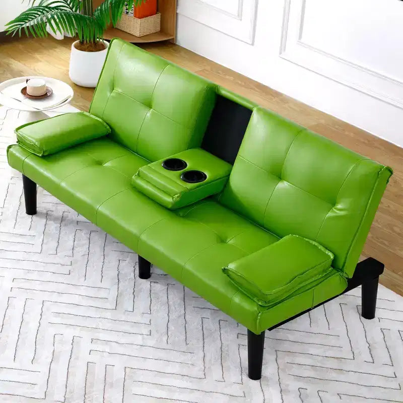 Divano Letto Convertibile TUYOHW, Futon Moderno 67" con Portabicchieri, Divano Letto per Piccoli Spazi, Appartamenti e Uffici