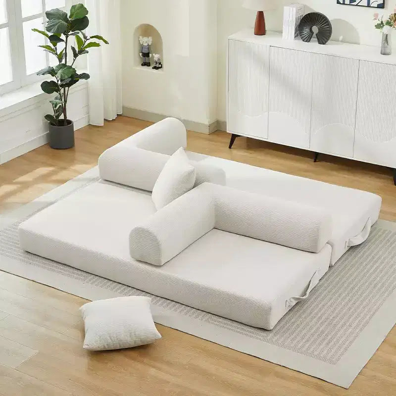 Divano Letto Convertibile in Corduroy TUYOHW, Divano Letto con 2 Cuscini, Combinazione Flessibile, Divano Futon per Soggiorno, Ufficio, Appartamento