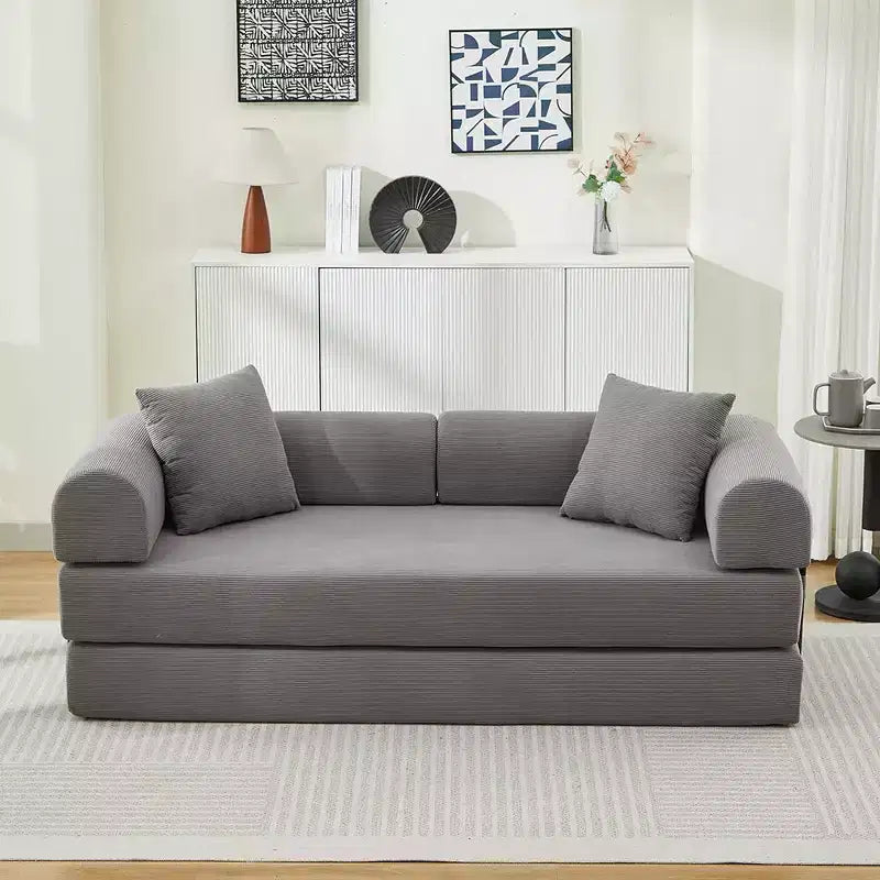 Divano Letto Convertibile in Corduroy TUYOHW, Divano Letto con 2 Cuscini, Combinazione Flessibile, Divano Futon per Soggiorno, Ufficio, Appartamento