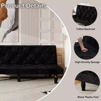 TUYOHW Divano Letto Futon in Velluto con Schienale Regolabile, Divano Convertibile Moderno da 66" per Soggiorno, Camera da Letto, Appartamento e Ospiti