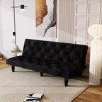 TUYOHW Divano Letto Futon in Velluto con Schienale Regolabile, Divano Convertibile Moderno da 66" per Soggiorno, Camera da Letto, Appartamento e Ospiti