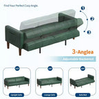 Canapé-lit futon 75 en cuir PU, causeuse convertible, dossier réglable, poches latérales, canapé-lit peu encombrant