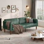 Canapé-lit futon 75 en cuir PU, causeuse convertible, dossier réglable, poches latérales, canapé-lit peu encombrant