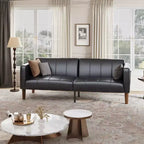 Canapé-lit futon 75 en cuir PU, causeuse convertible, dossier réglable, poches latérales, canapé-lit peu encombrant