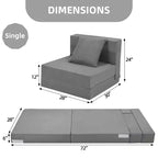 COZONY Canapé-lit pliant, Canapé-lit pliable avec oreiller, Matelas de couchage convertible, Canapé-futon au sol avec housse lavable en mousse à mémoire de forme, Taille individuelle