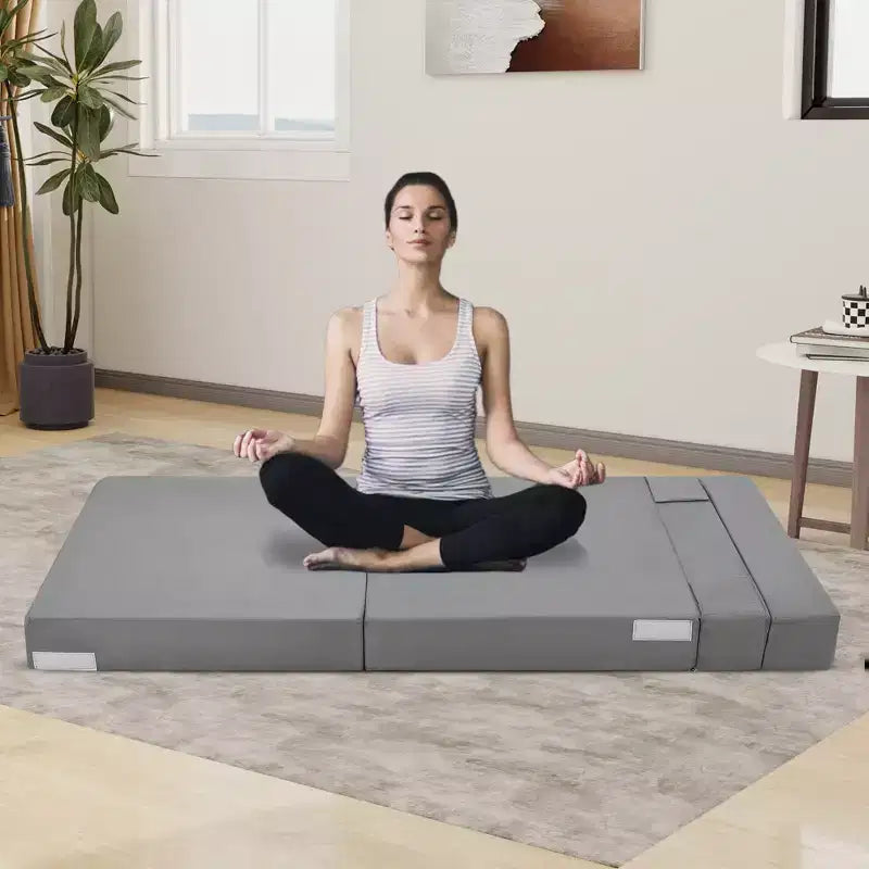 COZONY Canapé-lit pliant, Canapé-lit pliable avec oreiller, Matelas de couchage convertible, Canapé-futon au sol avec housse lavable en mousse à mémoire de forme, Taille individuelle