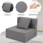 COZONY Canapé-lit pliant, Canapé-lit pliable avec oreiller, Matelas de couchage convertible, Canapé-futon au sol avec housse lavable en mousse à mémoire de forme, Taille individuelle